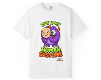 This Is My Human Costume Funny Halloween T-Shirt, Lazy Halloween Costume Tee, Cute Monster Shirt, Comfort Colors Gift
