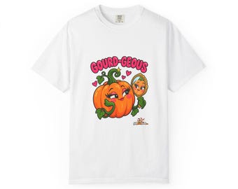 Gourd-geous Funny Pumpkin Halloween T-Shirt, Cute Pumpkin Pun Tee, Autumn Shirt, Comfort Colors Halloween Gift for Her