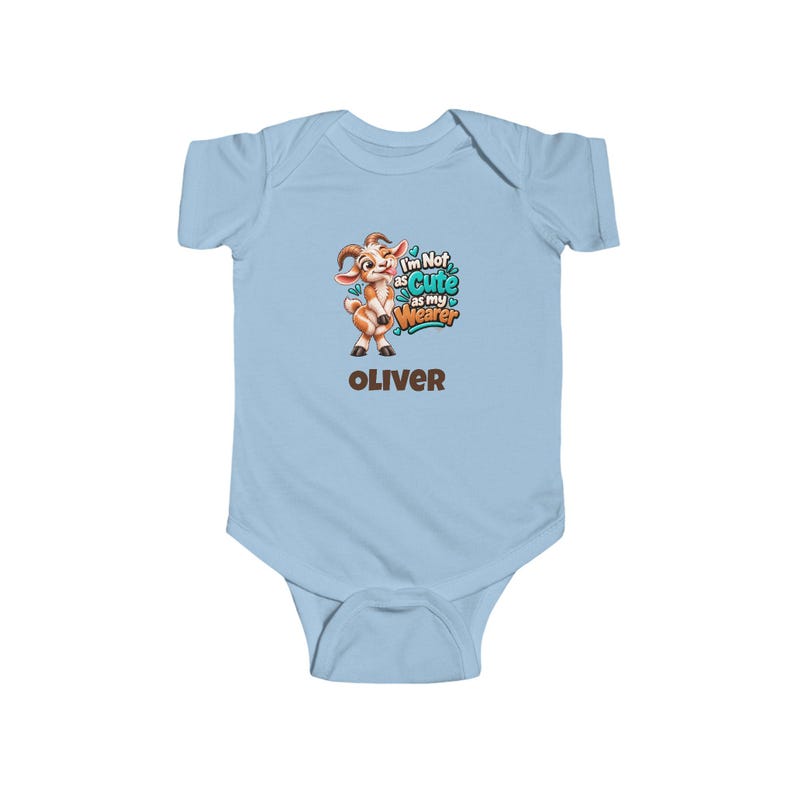 Personalised Baby Bodysuit, Not as Cute as My Wearer Goat Baby Vest, Custom Name Baby Grow, Baby Shower Gift, New Baby Gift image 3