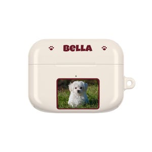 Personalised Pet Photo AirPods Case, Custom Name Earbud Case Cover, Fits Pro and Gen 1-4, Dog Mum Gift, Pet Lover Gift image 1