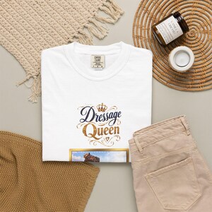 Personalised Dressage Queen T-Shirt, Your Horse Photo & Name, Custom Dressage Shirt, Dressage Rider Gift, Equestrian Gift, Horse Lover Tee image 4