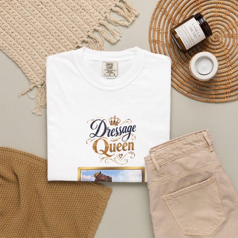Personalised Dressage Queen T-Shirt, Your Horse Photo & Name, Custom Dressage Shirt, Dressage Rider Gift, Equestrian Gift, Horse Lover Tee image 4