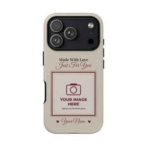 Spersonalizowane etui na telefon ze zdjęciem, wytrzymałe etui na iPhone'a i Samsunga, Twój obraz tutaj, spersonalizowane etui na telefon z imieniem, prezent ze zdjęciem rodzinnego zwierzaka zdjęcie 2