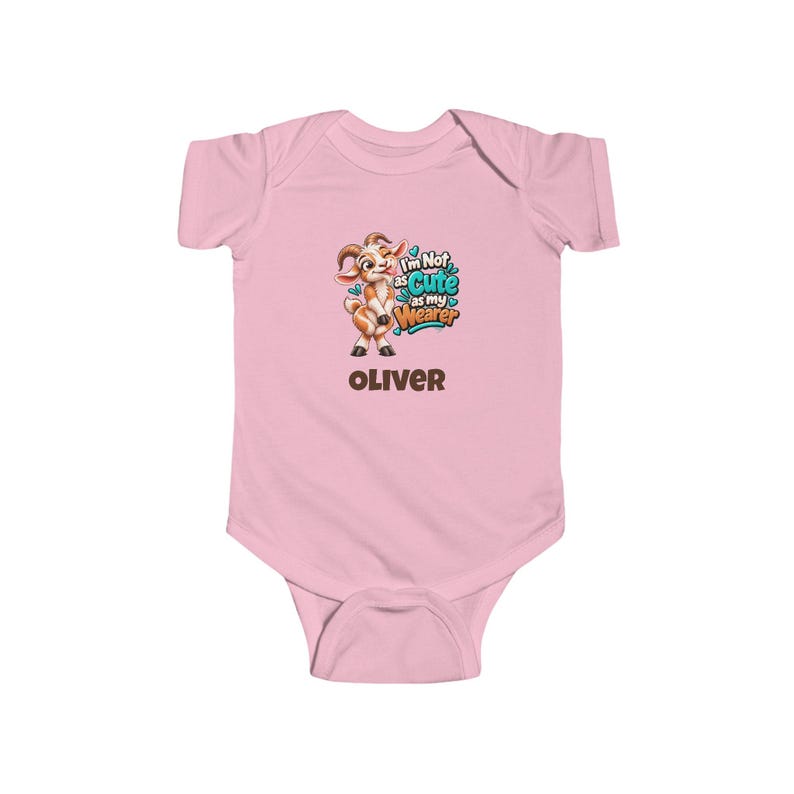 Personalised Baby Bodysuit, Not as Cute as My Wearer Goat Baby Vest, Custom Name Baby Grow, Baby Shower Gift, New Baby Gift image 4