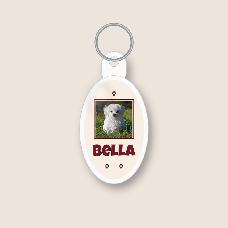 Gepersonaliseerde sleutelhanger met foto van uw huisdier (AirTag), houder voor AirTag met eigen naam, hoesje voor de tracker, cadeau voor hondenmoeder, cadeau voor dierenliefhebber afbeelding 1
