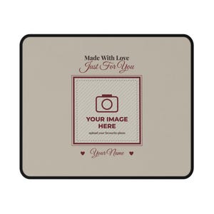 Personalised Photo Mouse Mat, Custom Name Mouse Pad, Your Image Here, Photo Gift for Him or Her, Pet Family Picture Desk Gift image 1