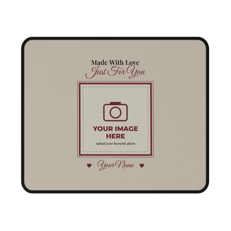 Personalised Photo Mouse Mat, Custom Name Mouse Pad, Your Image Here, Photo Gift for Him or Her, Pet Family Picture Desk Gift image 1