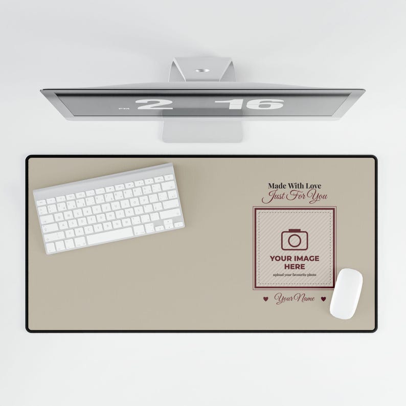 Personalised Photo Desk Mat, Large Custom Name Desk Pad, Your Image Here, Office Gift for Him or Her, Family Pet Photo Desk Gift image 4
