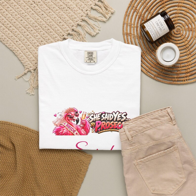 Personalised She Said Yes To Prosecco T-Shirt, Custom Bride To Be Shirt, Hen Party Bride Tee, Name Bride Gift image 4