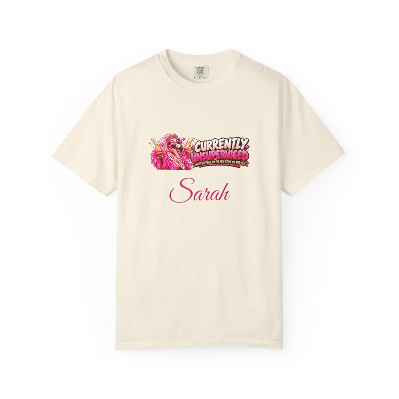 Personalised Currently Unsupervised Hen Party T-Shirt, Custom Name Hen Do Shirt, Funny Flamingo Hen Tee 画像 5