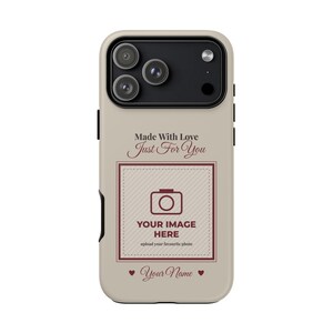 Spersonalizowane etui na telefon ze zdjęciem, wytrzymałe etui na iPhone'a i Samsunga, Twój obraz tutaj, spersonalizowane etui na telefon z imieniem, prezent ze zdjęciem rodzinnego zwierzaka zdjęcie 4
