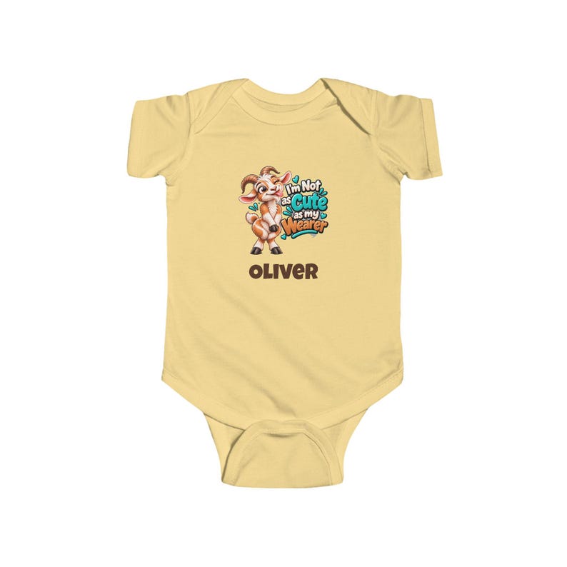 Personalised Baby Bodysuit, Not as Cute as My Wearer Goat Baby Vest, Custom Name Baby Grow, Baby Shower Gift, New Baby Gift image 2
