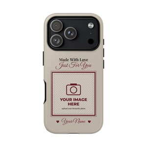 Spersonalizowane etui na telefon ze zdjęciem, wytrzymałe etui na iPhone'a i Samsunga, Twój obraz tutaj, spersonalizowane etui na telefon z imieniem, prezent ze zdjęciem rodzinnego zwierzaka zdjęcie 1
