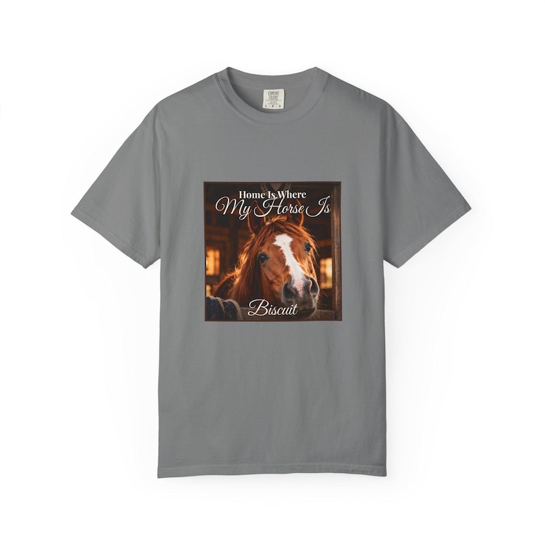 Personalised Horse Photo T-Shirt, Home Is Where My Horse Is, Custom Horse Name Shirt, Equestrian Gift, Horse Owner Tee, Pony Mum image 6