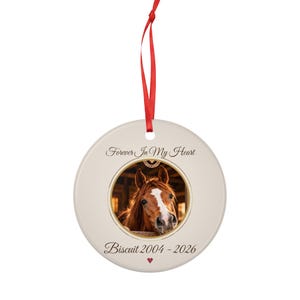 Horse Memorial Ornament, Personalised Horse Photo Keepsake, Forever In My Heart, Loss of Horse Gift, Horse Sympathy Gift, Rainbow Bridge 画像 4