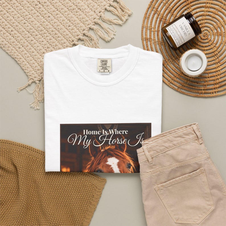 Personalised Horse Photo T-Shirt, Home Is Where My Horse Is, Custom Horse Name Shirt, Equestrian Gift, Horse Owner Tee, Pony Mum image 4