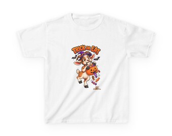 Trick or Eat Kids Halloween T-Shirt, Funny Goat Kids Tee, Childrens Halloween Top, Trick or Treat Outfit, Goat Lover Kids Gift