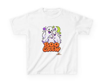 Boo Crew Kids Halloween T-Shirt, Cute Ghost Kids Tee, Family Matching Halloween Top, Childrens Trick or Treat Outfit