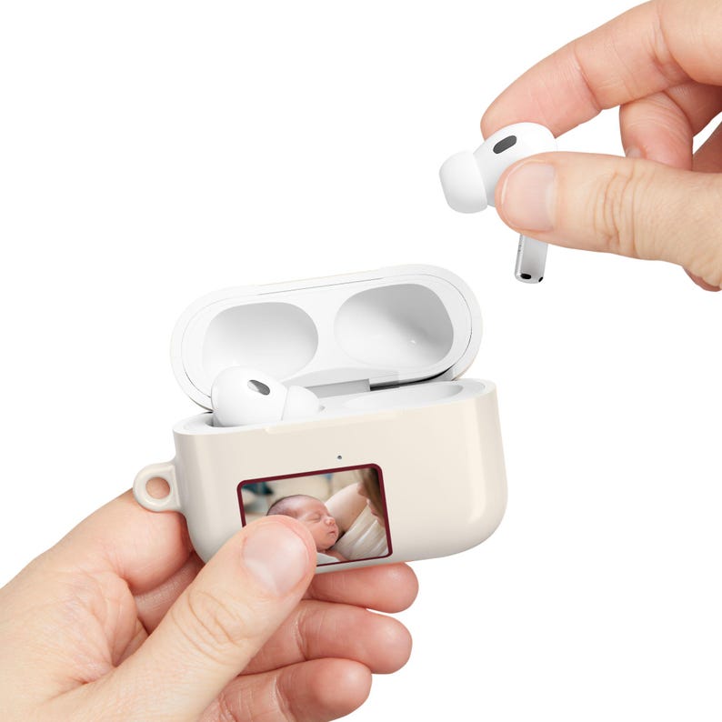 Funda personalizada para AirPods con foto de bebé, funda para auriculares con nombre personalizado, compatible con Pro y Gen 1-4, regalo para papá primerizo, regalo para mamá primeriza imagen 12