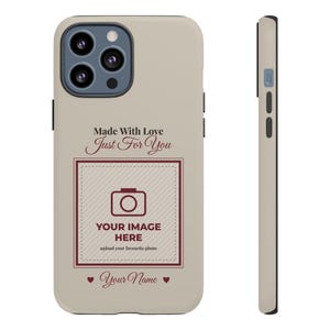 Spersonalizowane etui na telefon ze zdjęciem, wytrzymałe etui na iPhone'a i Samsunga, Twój obraz tutaj, spersonalizowane etui na telefon z imieniem, prezent ze zdjęciem rodzinnego zwierzaka zdjęcie 15