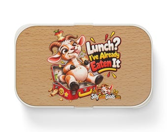 Funny Goat Bento Lunch Box, Lunch? I've Already Eaten It, Lunch Box with Cutlery, Foodie Gift, Office Lunch Box, Goat Lover Gift