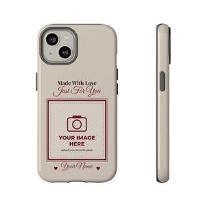 Spersonalizowane etui na telefon ze zdjęciem, wytrzymałe etui na iPhone'a i Samsunga, Twój obraz tutaj, spersonalizowane etui na telefon z imieniem, prezent ze zdjęciem rodzinnego zwierzaka zdjęcie 17
