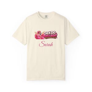 Personalised Hen Do T-Shirt, Custom Name Hen Party Shirt, Girls Night Tee, Bride Squad Top, Flamingo Hen Party Gift image 5