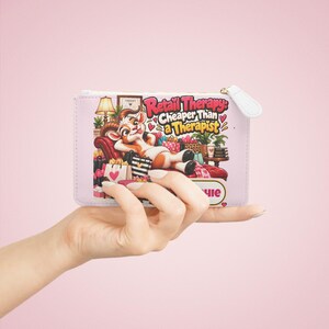Personalisierte Mini-Clutch für Shopping-Fans, Kosmetiktasche mit Reißverschluss und individuellem Namen, lustiges Geschenk für Ziegenliebhaber, Geschenk für Shopping-Begeisterte, Geschenk für Sie Bild 4