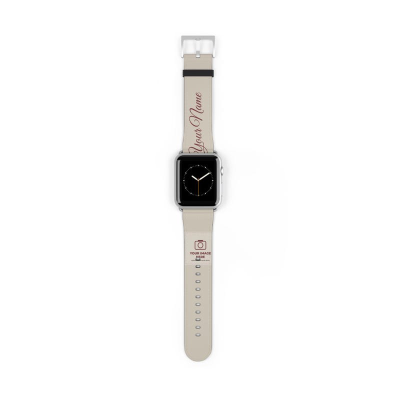 Pulseira personalizada com foto para Apple Watch, pulseira com nome personalizado, sua imagem aqui, presente com foto da família e animais de estimação para ele ou para ela. imagem 4