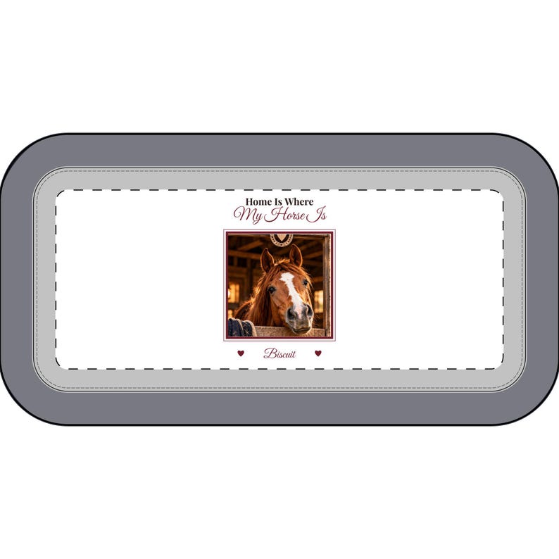 Personalised Horse Photo Pencil Case, Custom Horse Name Pencil Pouch, Home Is Where My Horse Is, Pony Club Back to School Gift image 1
