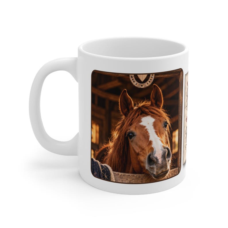Personalised Horse Photo Mug, Home Is Where My Horse Is, Custom Horse Name Mug, Equestrian Gift, Horse Owner Gift, Pony Mum Mug 11oz 画像 2