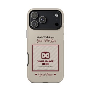 Spersonalizowane etui na telefon ze zdjęciem, wytrzymałe etui na iPhone'a i Samsunga, Twój obraz tutaj, spersonalizowane etui na telefon z imieniem, prezent ze zdjęciem rodzinnego zwierzaka zdjęcie 3