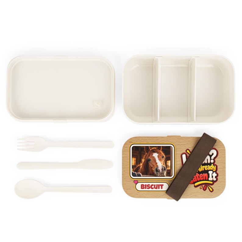 Personalised Horse Photo Bento Lunch Box, Custom Name Lunch Box, Lunch? I've Already Eaten It, Equestrian Gift, Horse Lover Gift image 3