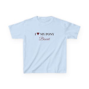 Personalised Kids Pony T-Shirt, I Love My Pony Custom Name Tee, Childrens Horse Shirt, Pony Club Gift, Horse Riding Kids Gift image 3