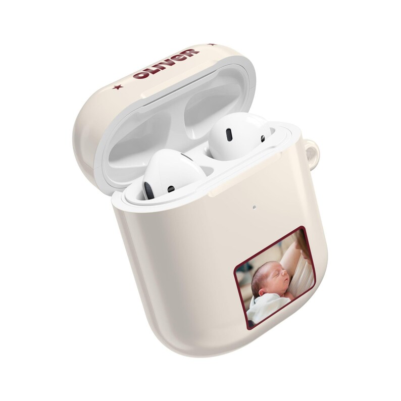Funda personalizada para AirPods con foto de bebé, funda para auriculares con nombre personalizado, compatible con Pro y Gen 1-4, regalo para papá primerizo, regalo para mamá primeriza imagen 16
