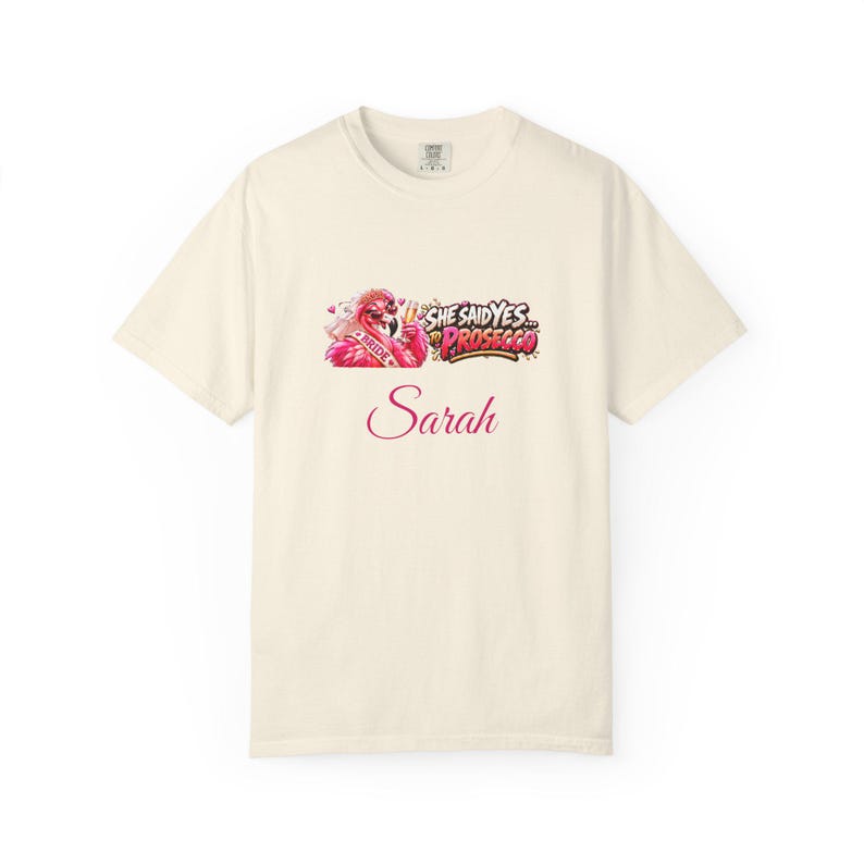 Personalised She Said Yes To Prosecco T-Shirt, Custom Bride To Be Shirt, Hen Party Bride Tee, Name Bride Gift image 5