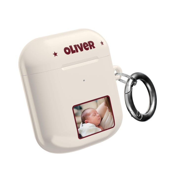 Funda personalizada para AirPods con foto de bebé, funda para auriculares con nombre personalizado, compatible con Pro y Gen 1-4, regalo para papá primerizo, regalo para mamá primeriza imagen 15