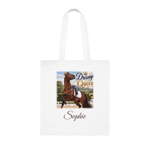 Personalised Dressage Queen Tote Bag, Custom Rider Name Show Bag, Dressage Rider Gift, Equestrian Bag, Horse Show Gift image 1