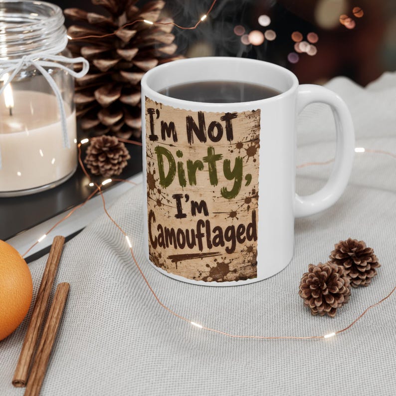 Personalised Muddy Horse Mug, Your Horse Photo, I'm Not Dirty I'm Camouflaged, Custom Pony Mug, Horse Lover Gift 11oz Bild 2