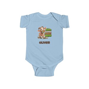 Personalised Baby Bodysuit, Eats Everything Regrets Nothing Goat Baby Vest, Custom Name Baby Grow, Baby Shower Gift, New Baby Gift image 3