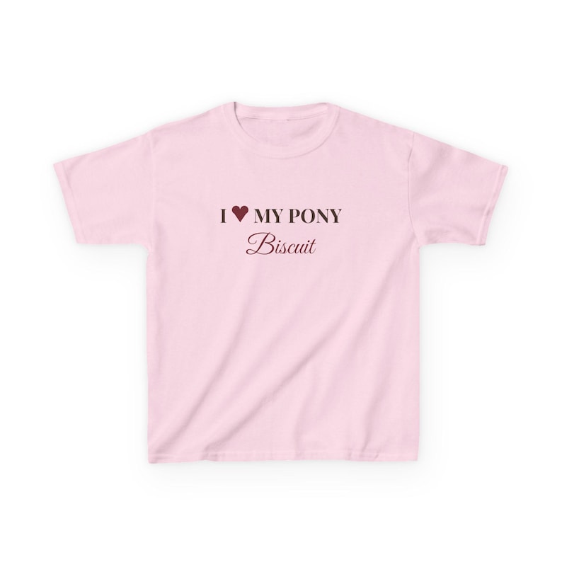 Personalised Kids Pony T-Shirt, I Love My Pony Custom Name Tee, Childrens Horse Shirt, Pony Club Gift, Horse Riding Kids Gift image 4