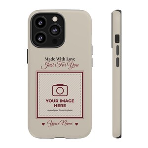 Spersonalizowane etui na telefon ze zdjęciem, wytrzymałe etui na iPhone'a i Samsunga, Twój obraz tutaj, spersonalizowane etui na telefon z imieniem, prezent ze zdjęciem rodzinnego zwierzaka zdjęcie 11