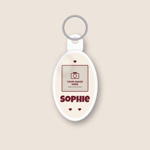 Personalised Photo AirTag Keyring, Custom Name AirTag Holder, Tracker Tag Cover, Couple Gift, Family Photo Gift image 1