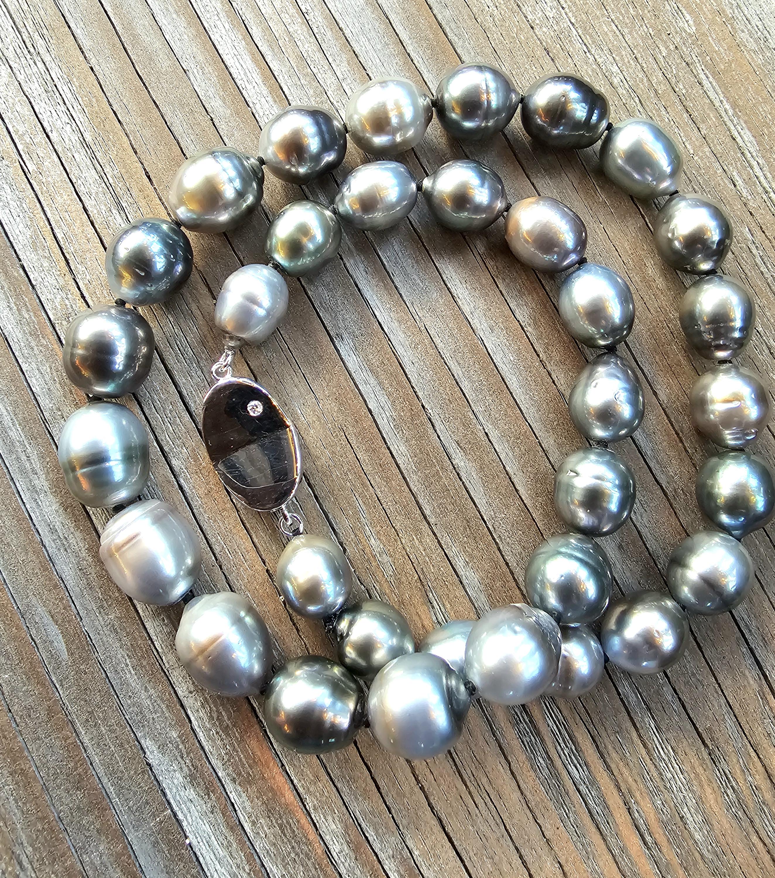 Tahitian Pearl Strand,black Pearl Necklace, Tahitian Pearl