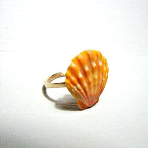 Sunrise Shell Gold Ring, Hawaii Shell Ring, Beachy Gold Ring, Hawaii Seashell, Hammered Gold Ring, Bridesmaid Gift, Beach Wedding
