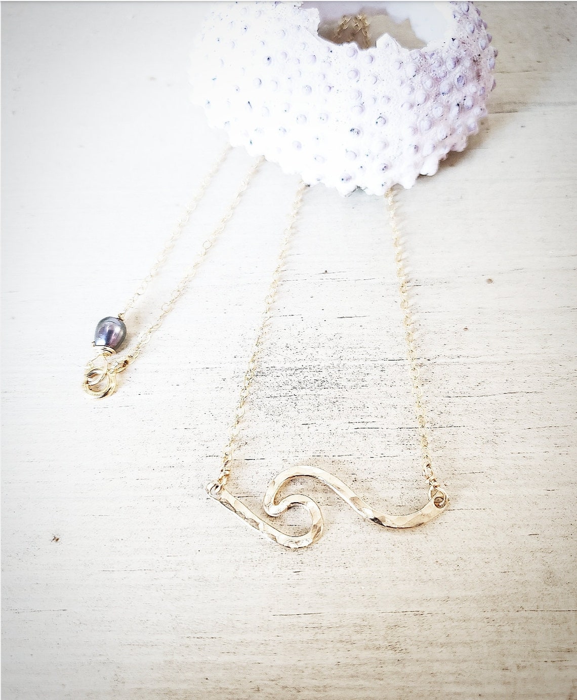 Twisted Wave Mini Pendant Necklace - Silver
