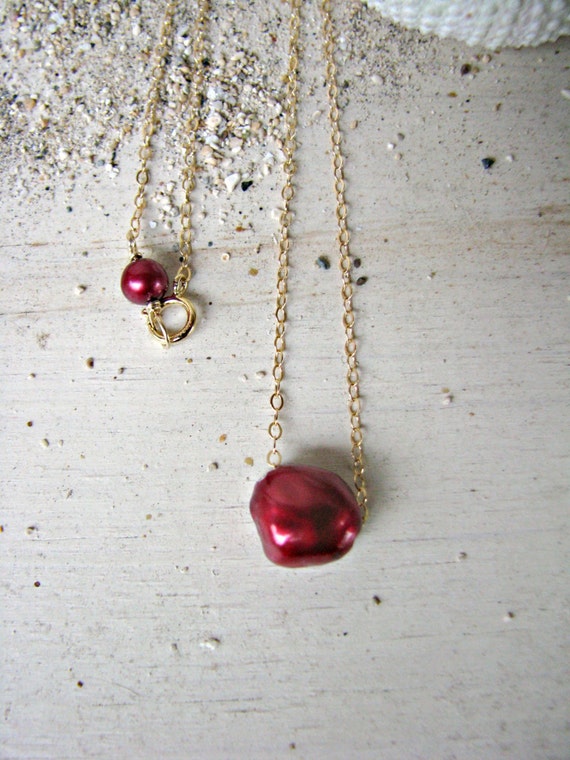 Cranberry clearance pearl necklace