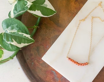 Orange Striped Beaded Strand