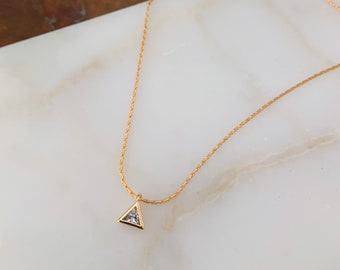 Triangle Crystal Charm Necklace