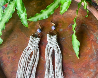 Clay Bead Macrame Earrings